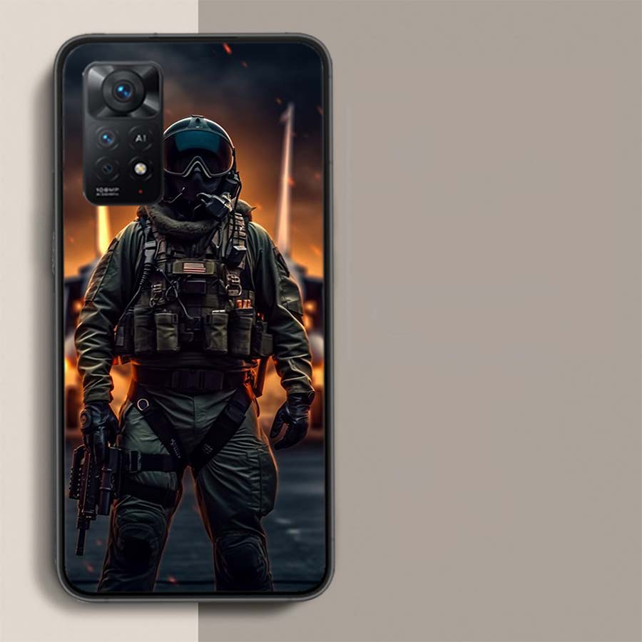 Power Army Soldier Phone Case For Redmi Note 14+ 13 Pro Plus 14C 13C 12C 12 10A 10C 10 9 8 9A 9C 9T 8A 7 Pro Xiaomi Capa Cover C