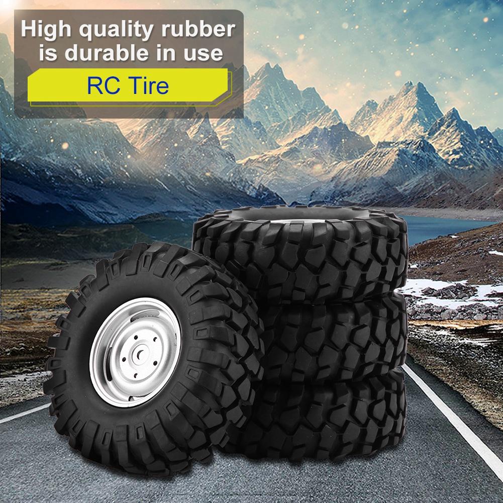 4Pcs Wheel Tyres Rubber Tires With Hubs for 1 10 Scale RC Crawler Off road Truck Car