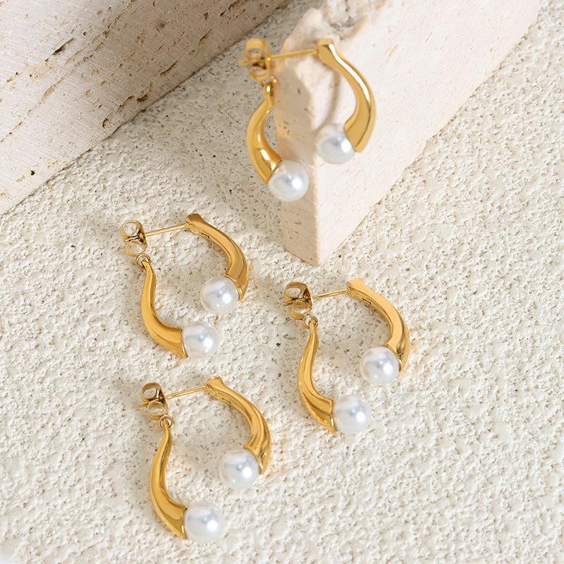 New Temperament High Gloss Imitation Pearl Earrings Korea  Jewelry Accessories Party Exquisite For Women's Earrings