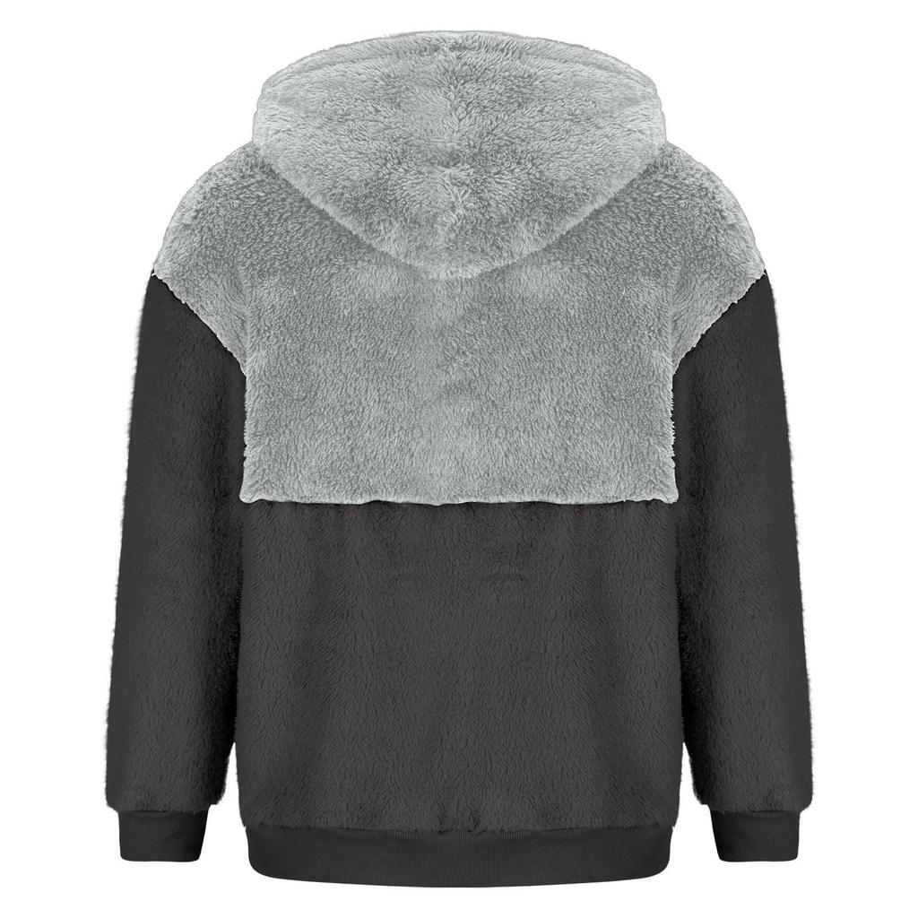 Men'S Winter Zipper Hooded Fleece Sweatshirt With Patch Pocket Casual Jacket