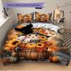 3pcs Autumn Harvest Scarecrow Bedding Set, Including 1 Quilt Cover and 2 Pillow Shams, Without Filling, Soft and Comfortable Home Bedroom Fa