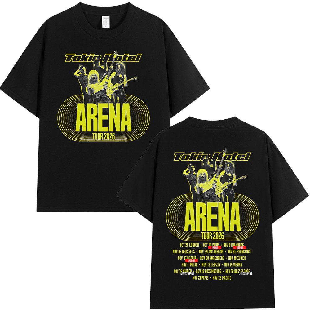 

Rock Band Tokio Hotel Arena Tour 2026 Merch T-shirts Men Women Fashion Vintage Short Sleeve T-shirt High Quality Cotton T Shirts 5XL різнокольоровий