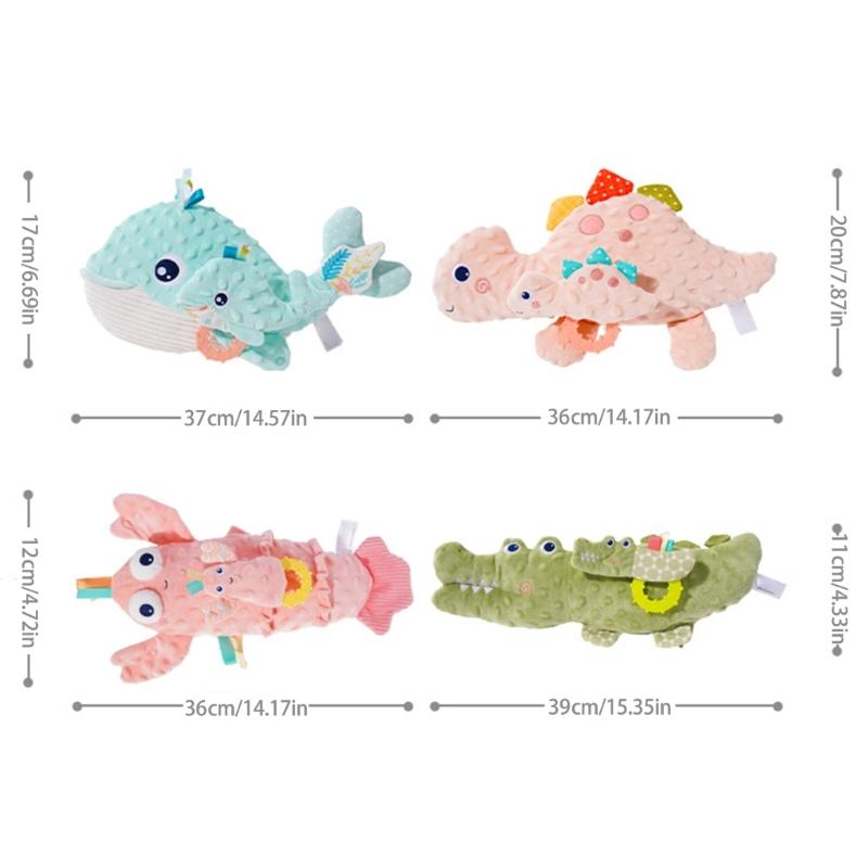Newborns Baby Plush Animal Doll Cartoon Animal Tail Wagging Pillow Baby Soothing Toy 0-1 Year Infant Puzzle Toy