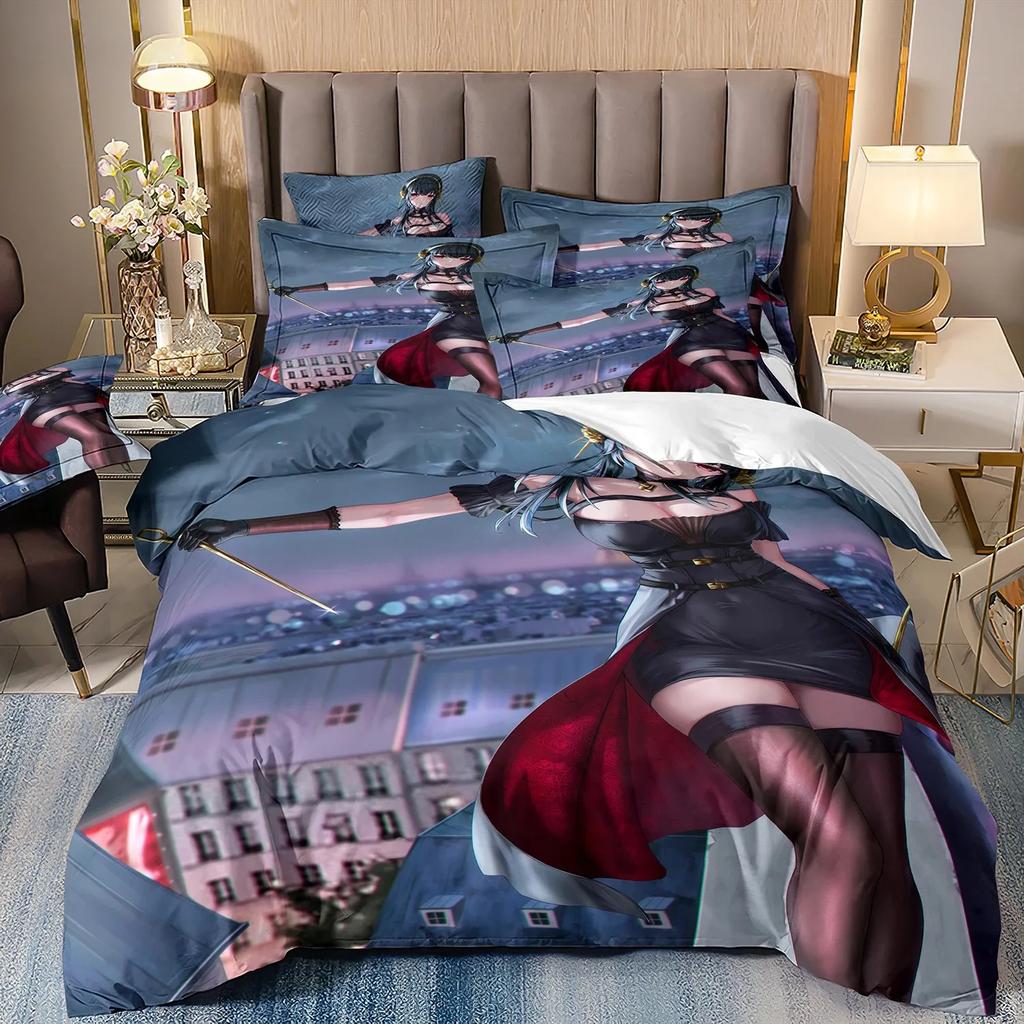 2/3pcs Cartoon S-Spy-S X Family duvet cover and pillowcase,bedding set for teenagers and adults, bedroom gift for boys girls