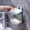 Yousheng Wall Mounted Soap Dish Double Layer Design Strong Load-bearing Easy Installation Sponge Holder Bathroom Soap Rack