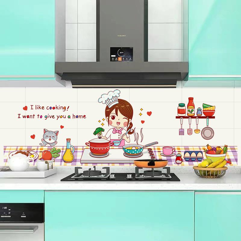 ZY3004 naklejki kuchenne odporne na wysokie temperatury wodoodporne i olejoodporne naklejki okap kuchenny kuchenka samoprzylepne dekoracyjne naklejki ścienne