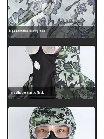 Industriestaubdichte Vollgesichtsmaske & Schal zum Schleifen, Staubschutz, Ideal für Bauwesen & Chemikaliengebrauch