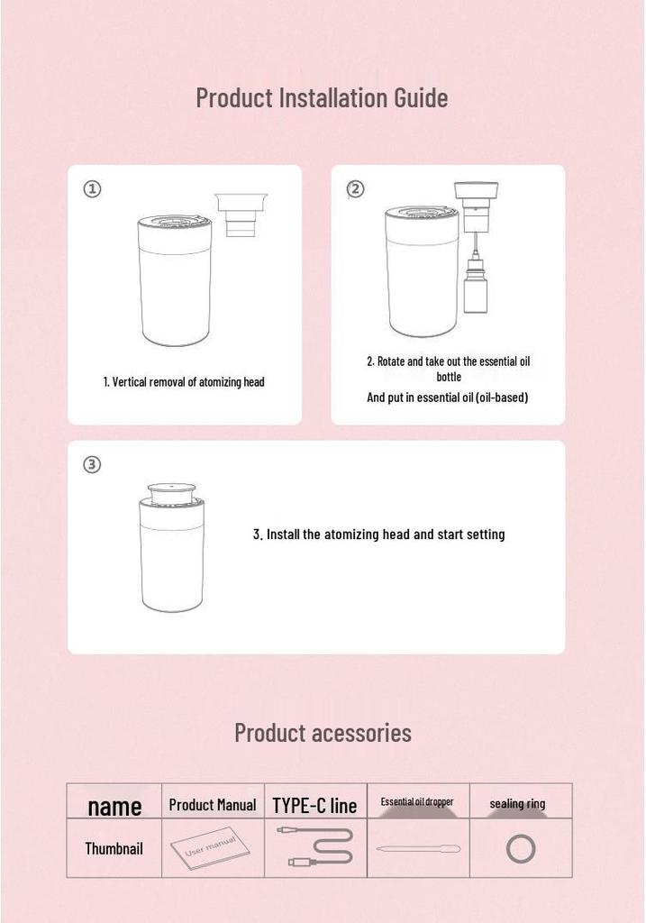 Smart Car Start-Stop Aluminum Aroma Diffuser with One-Button Control and Automatic Scent Release.
