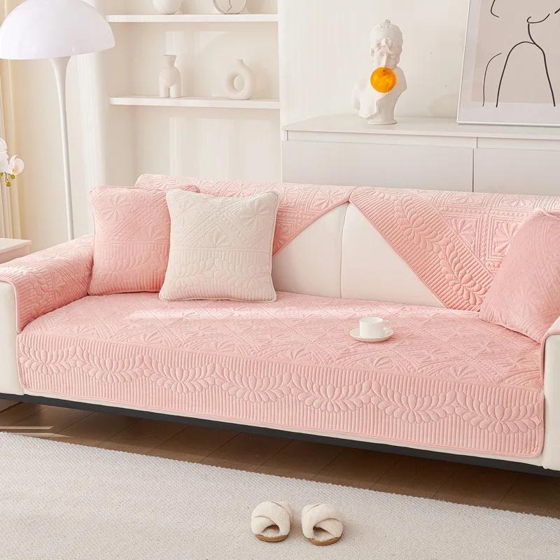 

Новые утолщенные молочные бархатные чехлы для диванов, зимние теплые чехлы для диванов, Нескользящие чехлы для диванов, универсальный диванный коврик для современного домашнего декора 45x45cm pillowcase