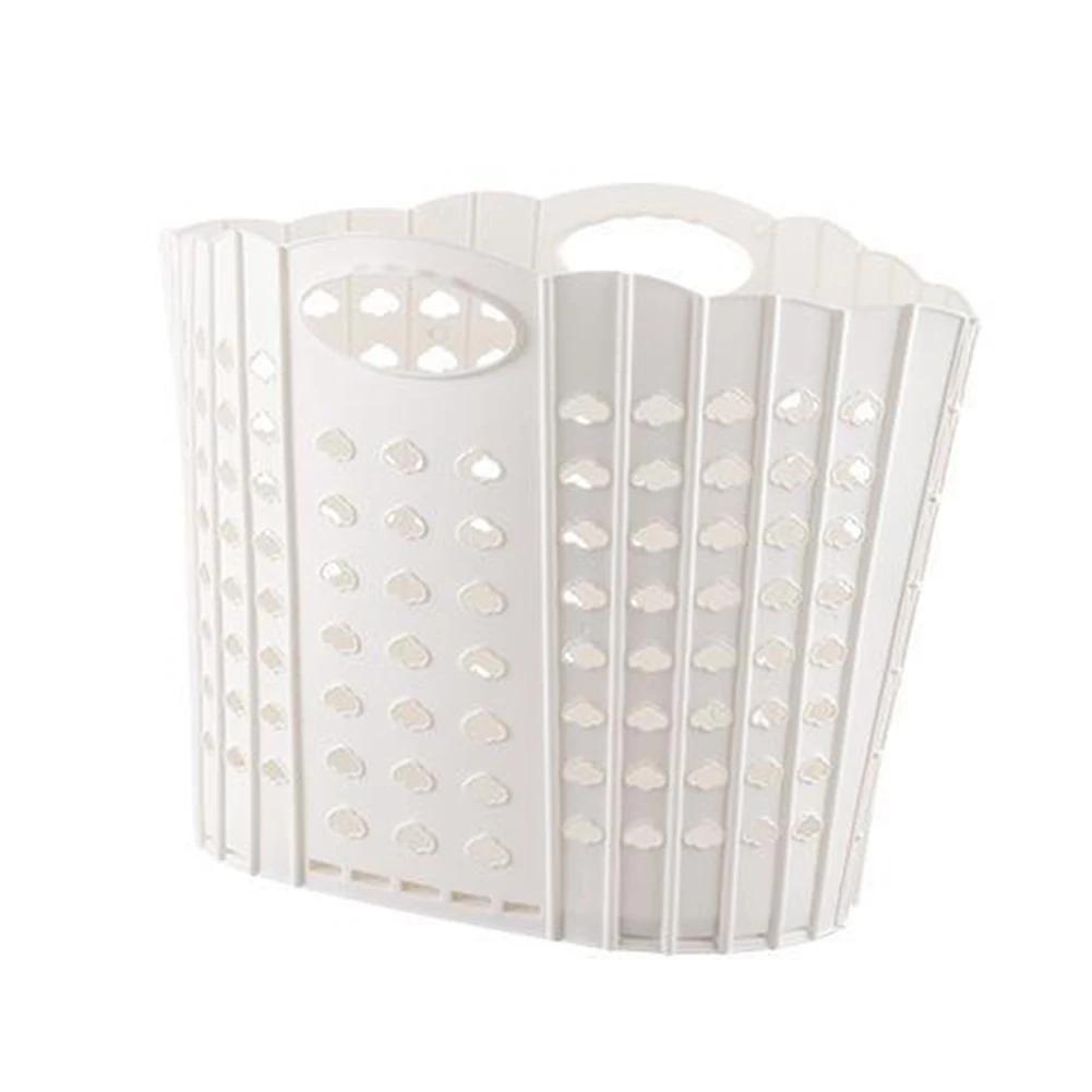 

Compact Space Saving Basket Home Organizer Folding Clothes Basket Convenient Wall Attachment Long-lasting Performance белый
