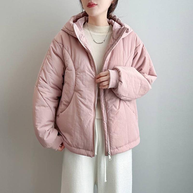 Women's Cotton Drawstring Jacket - 2025 Winter Korean Style, Petite, Casual, Slimming, Thick, Lightweight Coat