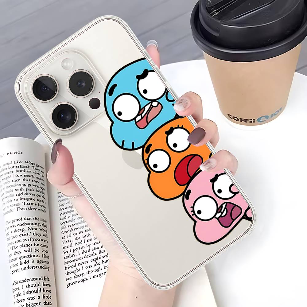 Cute H-Darwin Watterson-S Phone Case For IPhone 17 16 15 14 Plus 13 12 11 Pro Max Phone Back Cover Transparent Shockproof Cover