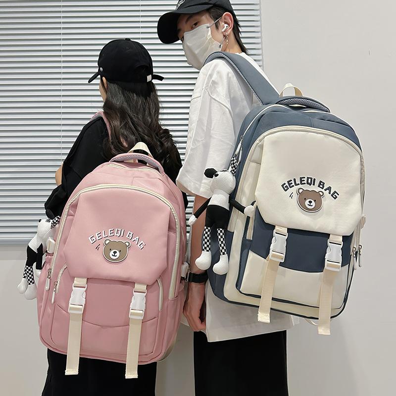 Elementary School Bag Girls Large Capacity Lightweight Campus Pink Casual Backpack