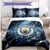 Set Lenzuola 3 Pezzi Stampato Manchester City Morbido Delicato sulla Pelle Lavabile Copripiumino e Federe Set Tutte le Stagioni Camera da Letto