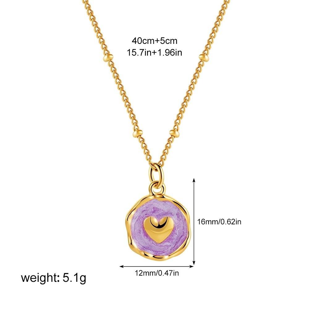 

Punk Geometric Pendant Stainless Steel Heart Moon Star Cross Heart Opal Choker Colorful Enamel Neck Chain Women Jewelry