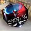 1 PC Automatic Folding Umbrella - Among Us Custom Name Pattern, Portable & Foldable Design with 8 Ribs, Christmas Birthday Gifts