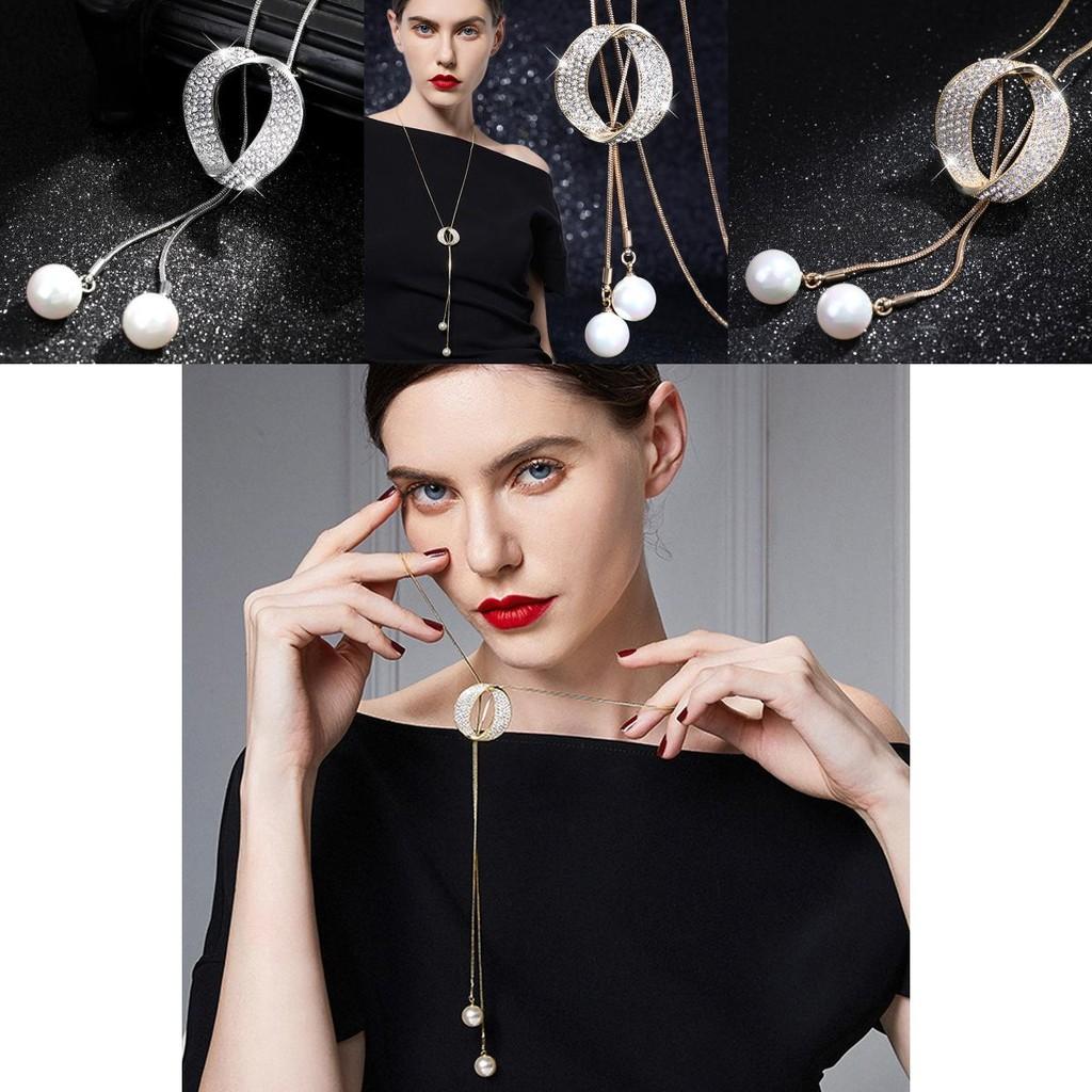 Simple And Stylish Women's Sweater Chain Necklace With Decorative Pendant Jewelry