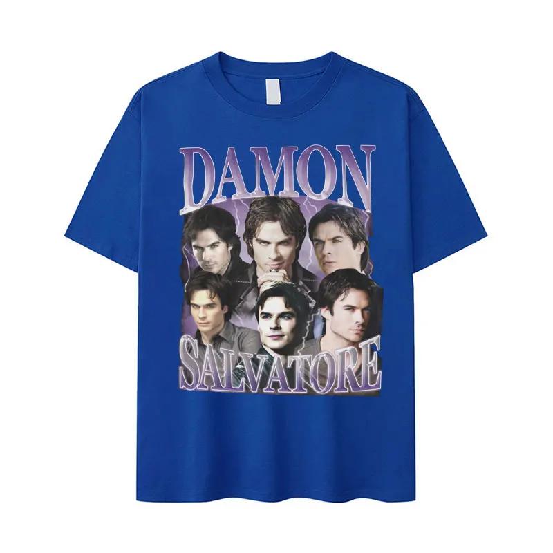 Damon Salvatore Ian Sommerhalder Retro Gothic Style Mens and Womens Tshirt  TV Drama Theme Tshirt  Street Wear