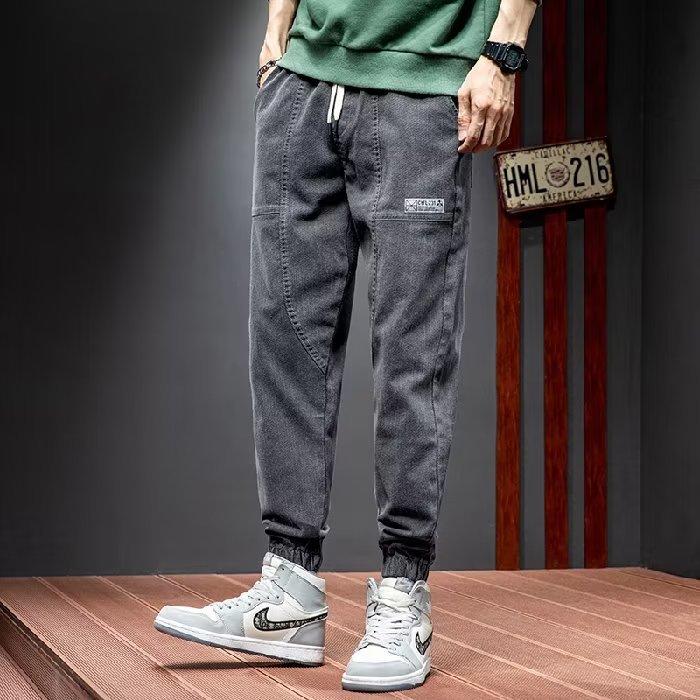 Jeans Men's Spring and Autumn New Korean Version Trendy Brand Large Size Loose Harlan Pants Youth Fashion Casual Leggings