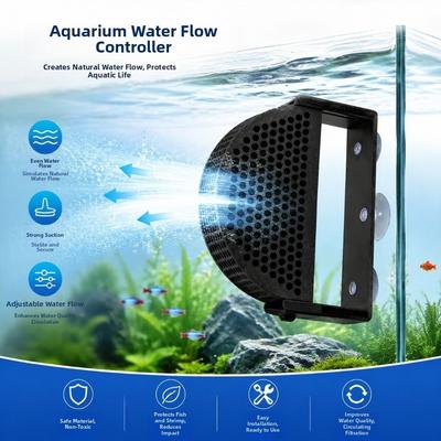 Black Aquarium Filter Baffle With Suction Cups Water Flow Controller  For Betta Fish and Shrimp