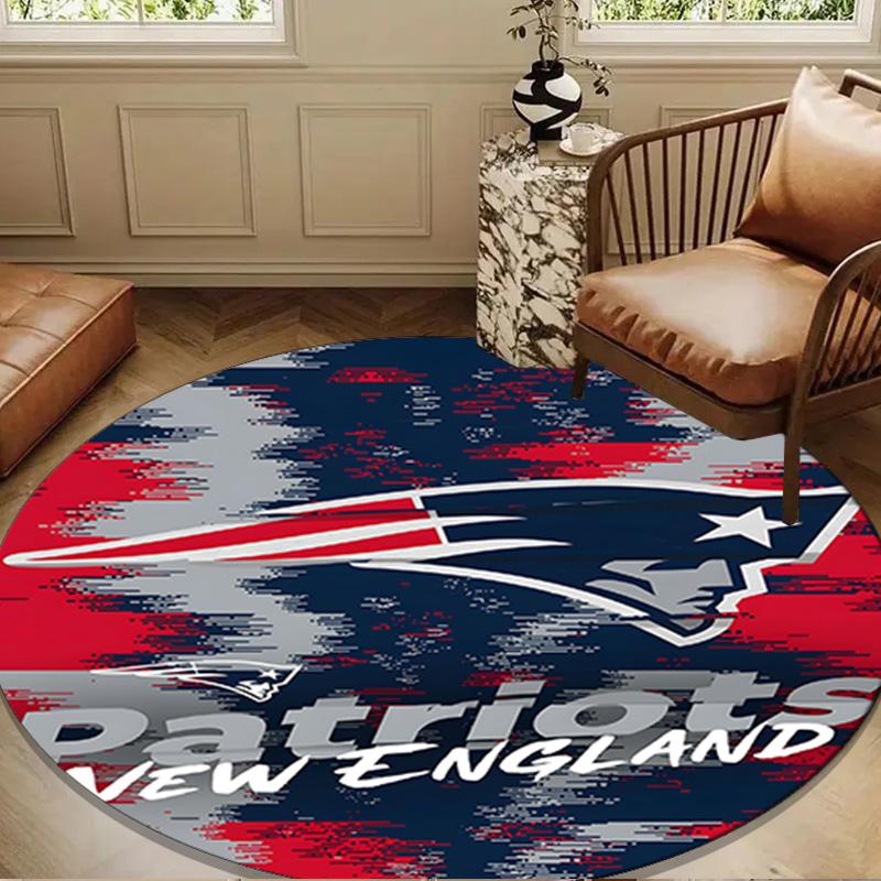 New England Football Team Logo Round mat, Anti-slip Circle Carpet Chair rug For livingroom,Bedroom, doormat home decor Gift Christmas Gifts