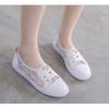 2025 Summer Shoes Women Flat Breathable Lace Mesh White Shoes Fashion Brand Ladies Casual Shoes Plus Size 42 D511