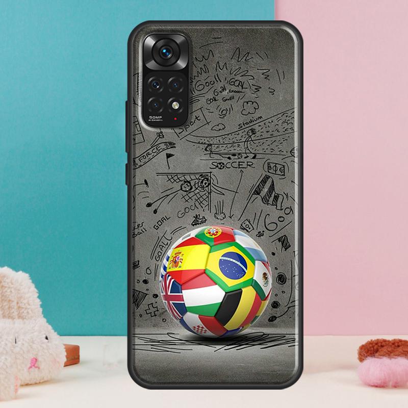 Football Soccer Ball Case For Xiaomi Redmi Note 12 11 10 9 8 Pro 9S 10S 11S 12S Redmi 12C 9A 9C 10A 10C Coque
