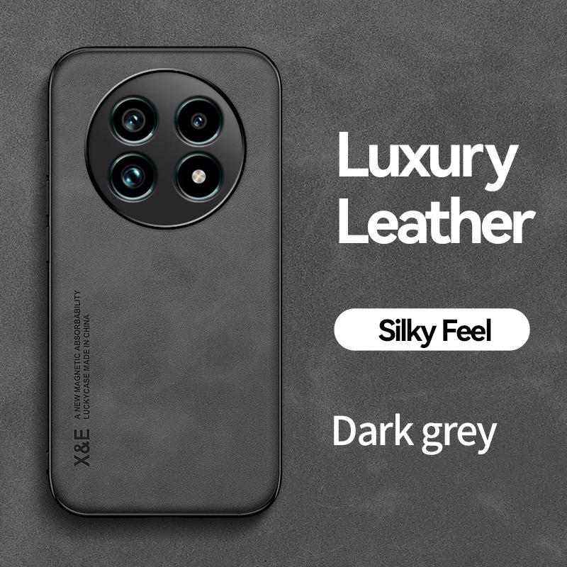 

KEYSION Роскошный Ретро Чехол из ПУ кожи для Realme 13+ 5G 13 5G Силикон+ПК Ударопрочная Задняя Крышка Телефона для OPPO Realme 13 Pro+ 5G for Realme13 Plus 5G темно серый