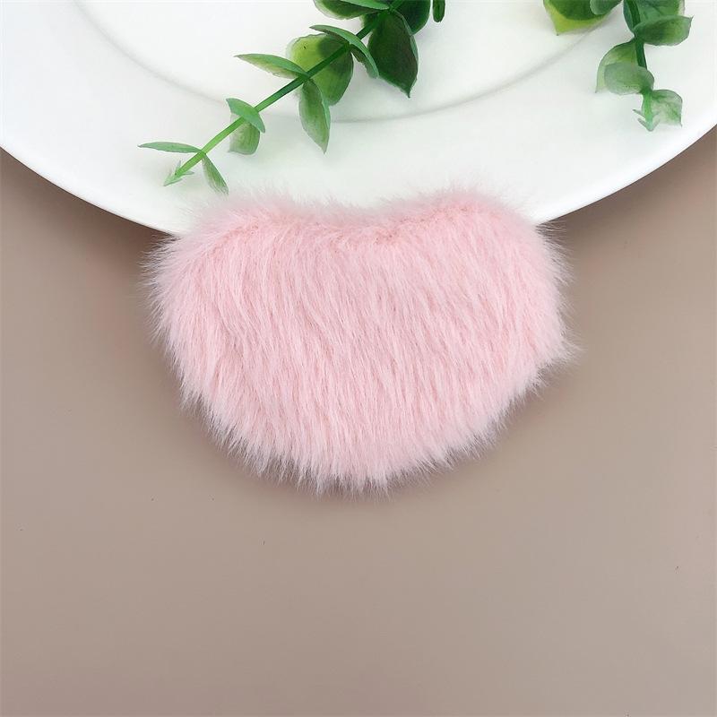 1 Stück Neuer Herbst Winter Herzförmige Fleece Haarspange, Niedliche Bonbonfarbe Liebe Haarspange für Mädchen, Pony-Spange, Haarschmuck