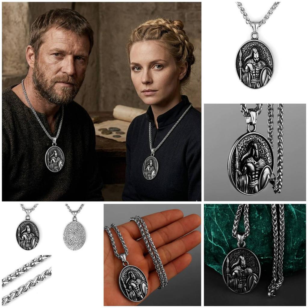 Vintage Retro Spartan Warrior Gladiator Pendant Necklace Chain Unisex Men Women Stainless Steel Fashion Gothic Amulet Talisman Jewelry