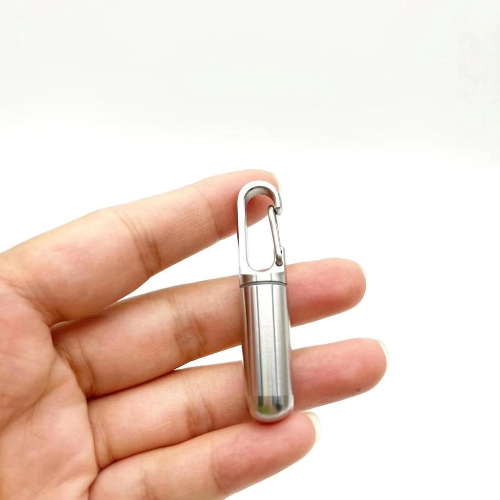 Compact Stainless Steel Waterproof Pill Box with Moisture-Proof Compartment