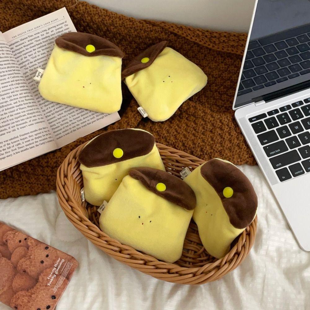 Cute Caramel Pudding Plush Coin Purse Mini Cartoon Card Holder Creative Large Capacity Earphone Bag Small Storage Bag
