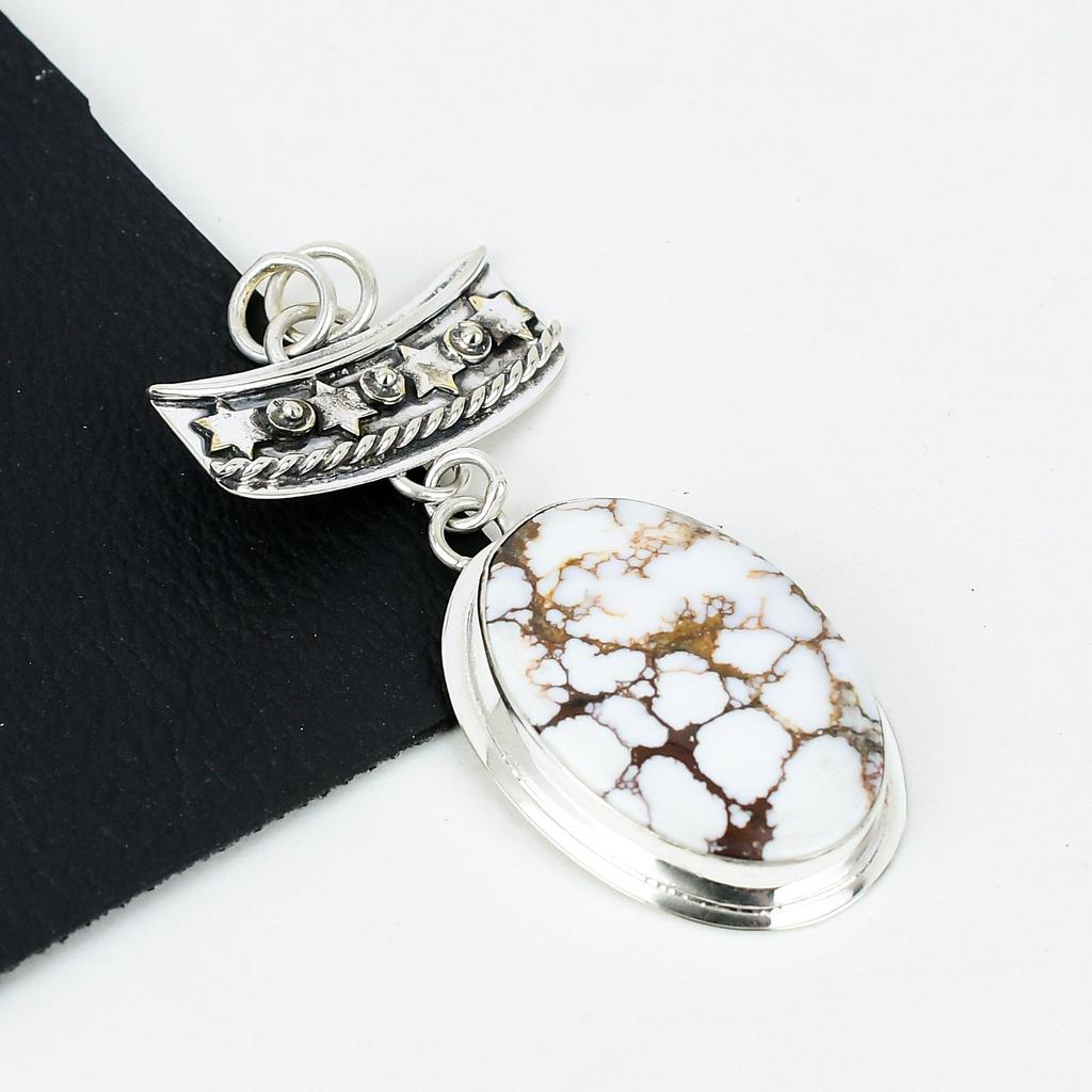 Natural Wild Horse Gemstone Silver Pendant in 925 Sterling Silver- Handmade Design, Everyday Wear Jewelry, Unique Wild Horse Pendant Gifts