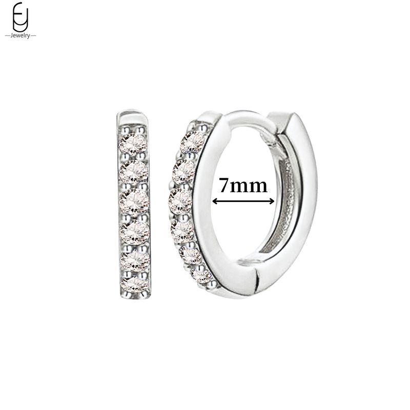 925 Silver Ear Buckles Fashion Hoop Earrings White Crystal Luxury Women's Earrings Wedding Women's Jewelry Premium Gift