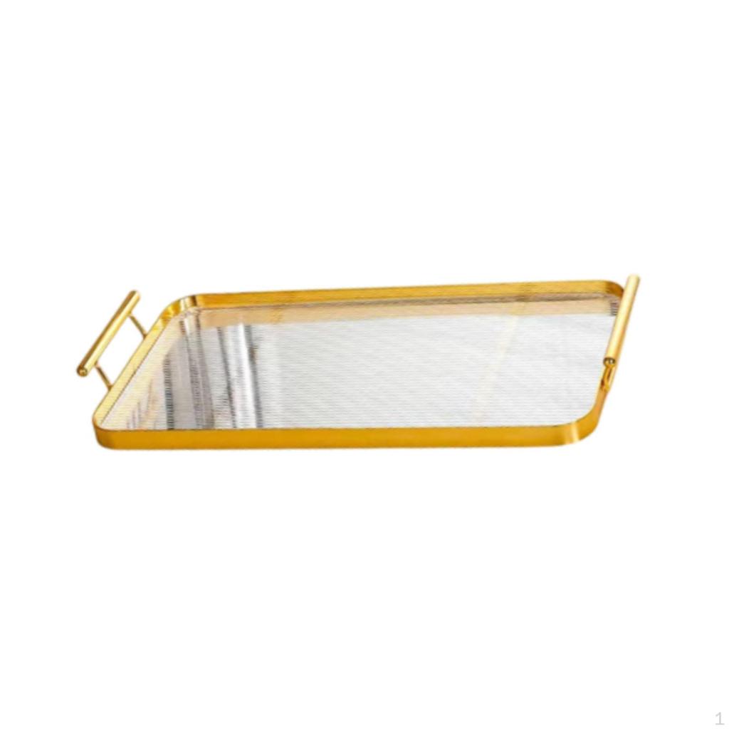 Acrylic Serving Tray with Handles for Tea And Fruit Display In Home Or Cafe