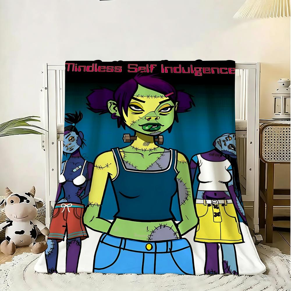 Mindless Self Indulgence Band Throw 240g Flannel Blanket Lightweight Soft Skin-friendly Summer Thin Throw Blanket 75x90cm