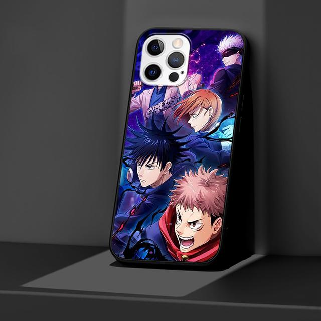 Jujutsu Kaisen Case For Iphone 14 11 13 Pro Max 12 Mini Xr 7 8 Plus Se 2020 Xs 6 6s +Coque Black Soft Mobile Phone Bag Cover