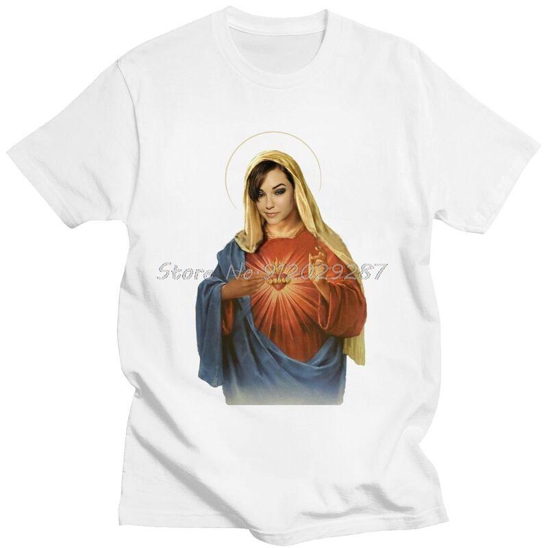 

Sasha Grey Men T Shirt Pre-shrunk Cotton Tees Holy Mother Mary Tshirts Short Sleeve Novelty Streetwear Fashion T-shirt Clothing S