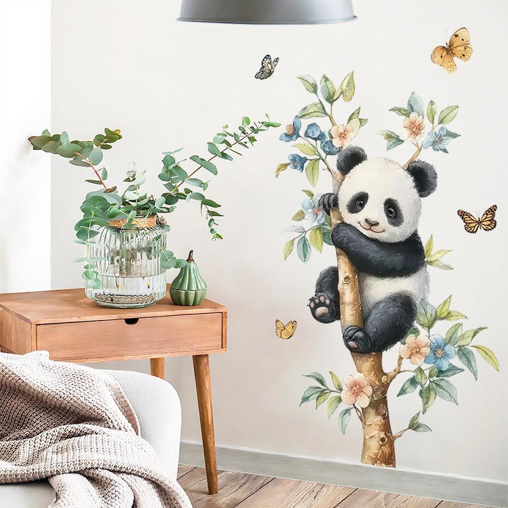 Cute Red Panda Self Adhesive Removable Wall Sticker for Bedroom Living Room Rental Apartment Home Decor