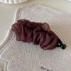 Gentle Floral Pleated Mesh Hairpin Super Fairy  High-end Sense  Fashionable  Western Style  High Ponytail  Banana Clip  Hair Accessories  New Style