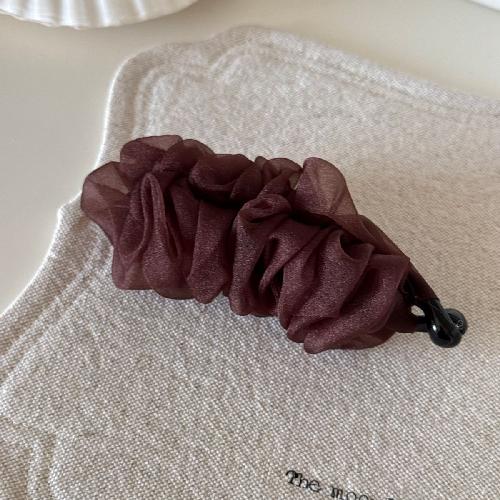 Gentle Floral Pleated Mesh Hairpin Super Fairy  High-end Sense  Fashionable  Western Style  High Ponytail  Banana Clip  Hair Accessories  New Style