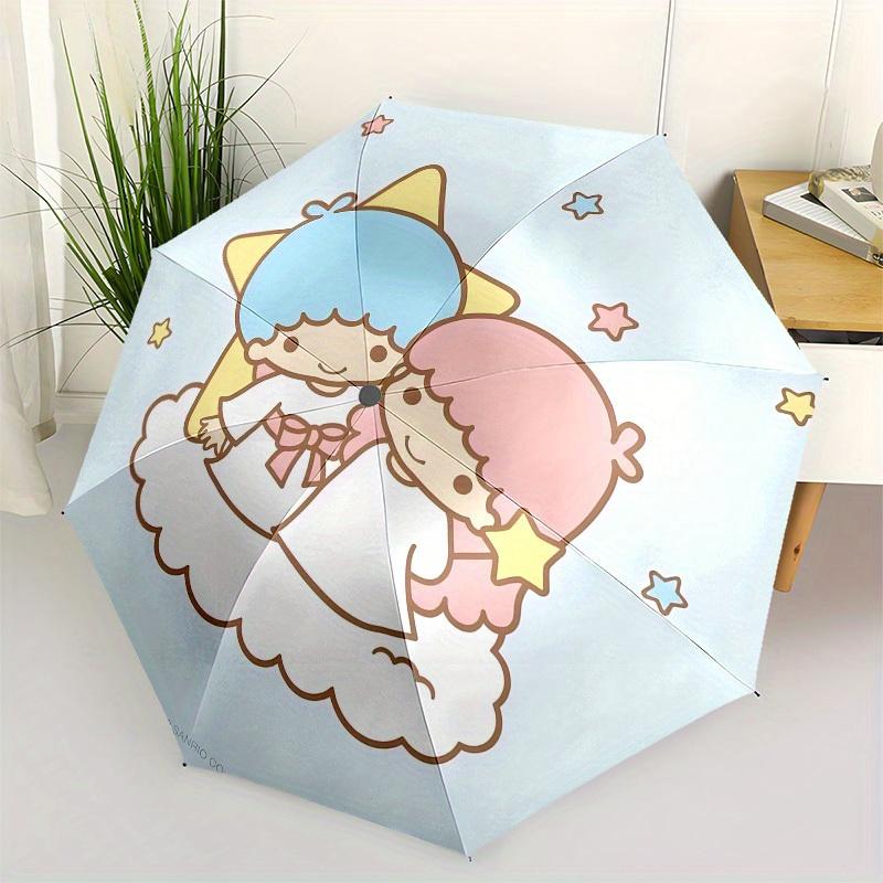 1pc Little Twin Stars Cloud Umbrella with Plastic Handle,Suitable for All Seasons Home Travel Outdoor UmbrellaSanlio136