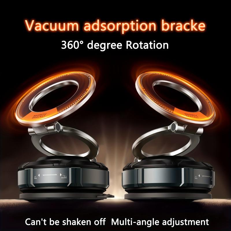 Car Mount 360 Degree - Rotatable Adjustable Vacuum Magnetic Car Phone Holder, Magnetic Phone Holder for Car/Gym, Suitable for IPhoneAnd Android Phones