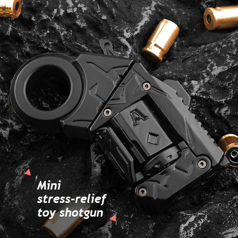 Novelty Fidget Toy Alloy Mini Shell Ejecting Gun Hand Spinner Fun Stress Relief Multiple Modes Christmas Birthday Gift for Boys