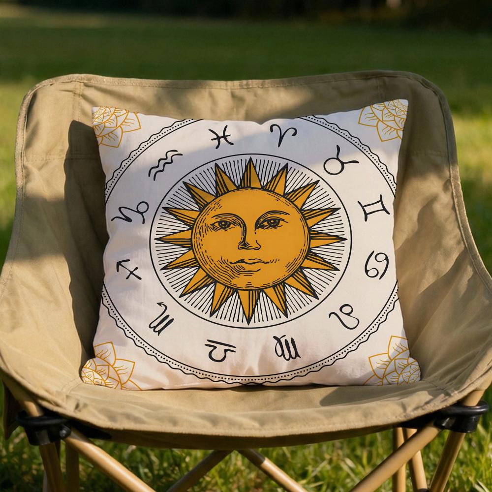 Tarot Sun and Moon Cushion Cover Soft Reversible Durable Pillow Cover MultiScene Use for Home Car Daily Comfort