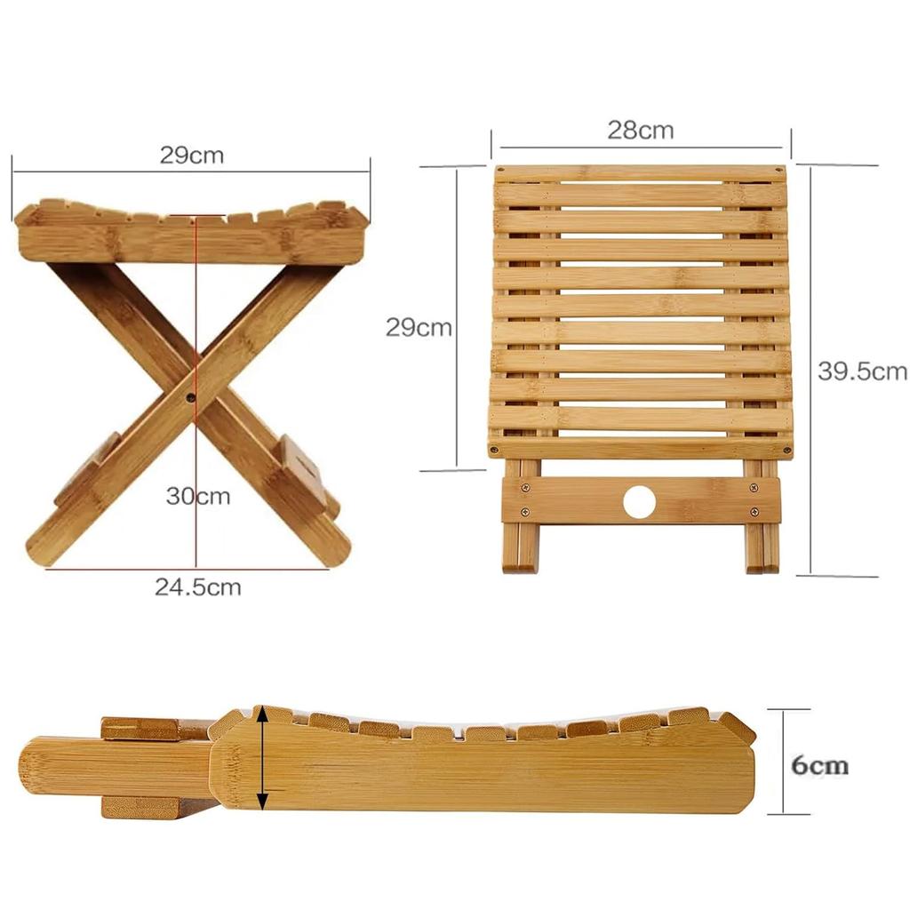 MASTLU Folding Chair Bath Stool Bamboo Bath Chair Folding Chair Bath Chair Sauna Chair Easy To Carry Stool Bath Chair Japanese Style Shower Fishing