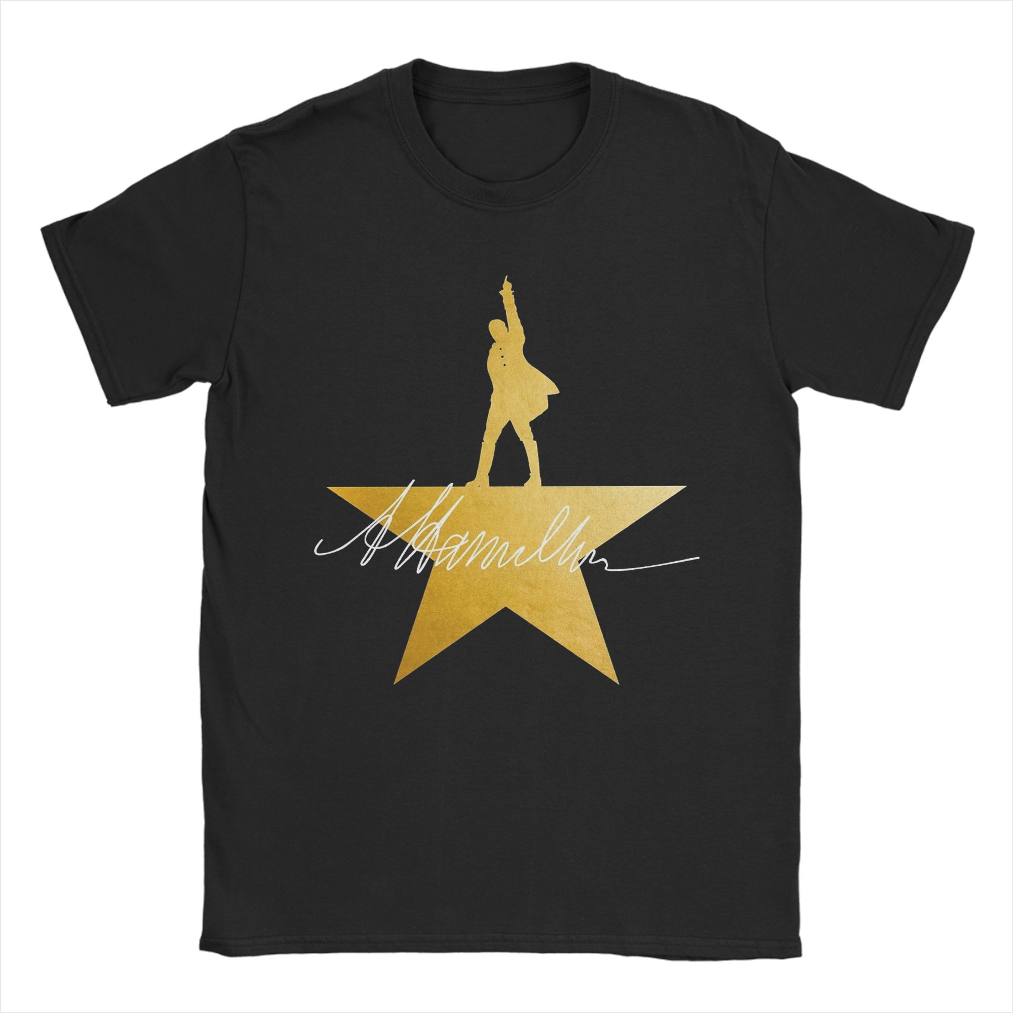 

Humor Vintage Man Standing On Star Hamiltons T-Shirt Men Round Collar Pure Cotton T Shirt Short Sleeve Tee Shirt New Clothes S