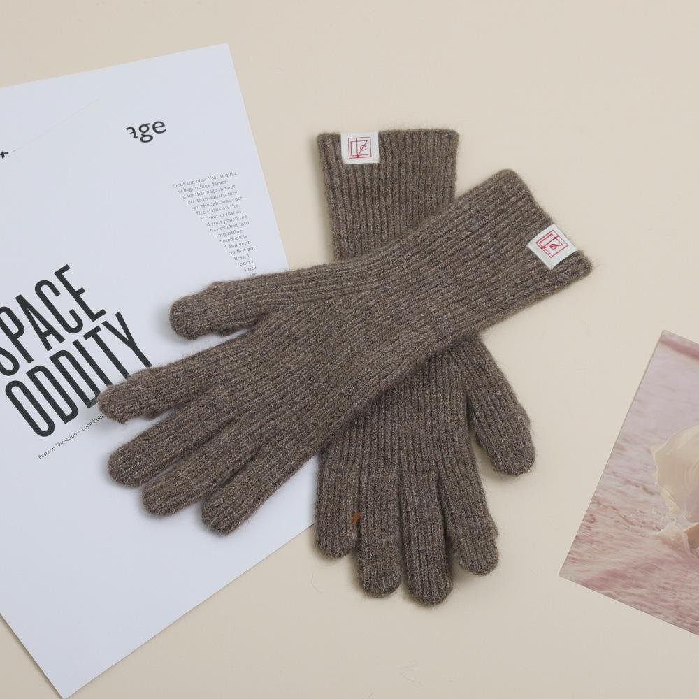 Gants d'Automne et d'Hiver en Laine Vierge pour Femmes En Hiver Doux Coréen Laine Étiquetée Tricotés Chauds et Froids Écran Tactile