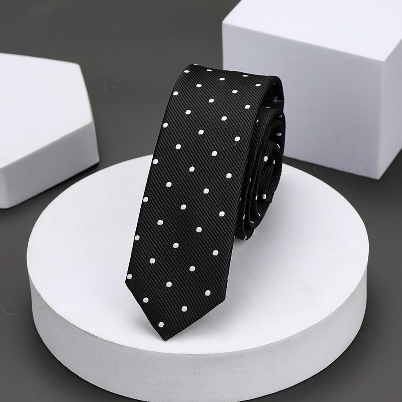 Version Coréenne Décontractée 5cm Hommes et Femmes Robe d'Affaires Marié Mariage Rayure Main Travail Étroit Paresseux Couleur Unie Cravate