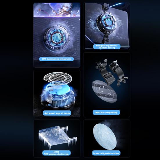 Tablet Kühler Geschwindigkeit Einstellbar Vergrößerte Kühlfläche Geräuscharm Kompakte Größe Halbleiter Telefon